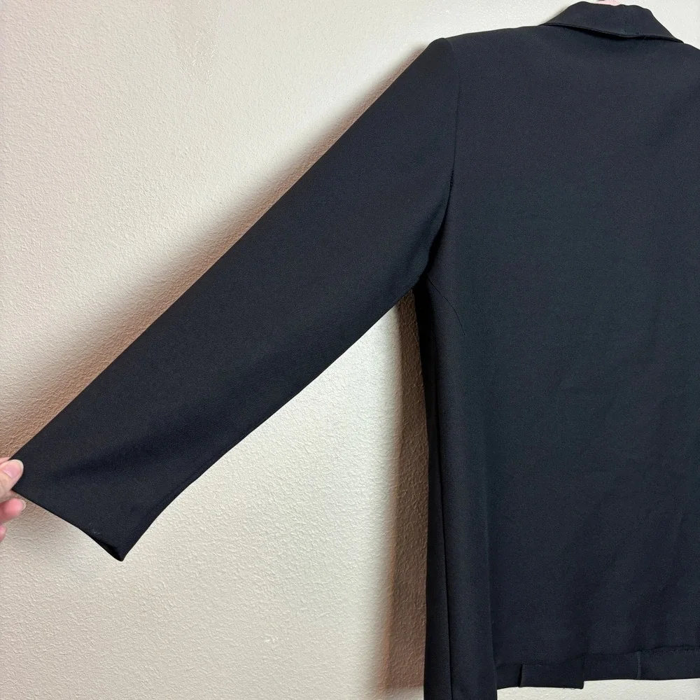 Graff Californiawear Womens 6 Black Blazer‎ Gold Button Classic Boxy 80s Chic